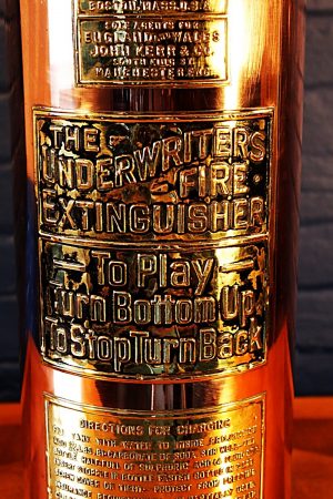 Upcycled recycled brass copper fire extinguisher table lamp light 51