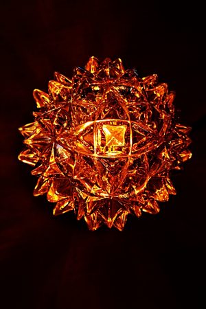 Glass globe amber vintage table lamp 3