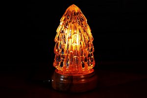 Upcycled recycled repurposed vintage glass pineapple table lamp light 2