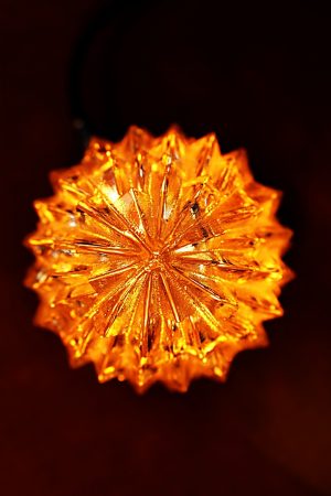 Upcycled recycled repurposed vintage glass pineapple table lamp light