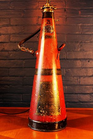 Upcycled recycled brass re extinguisher table lamp light 57