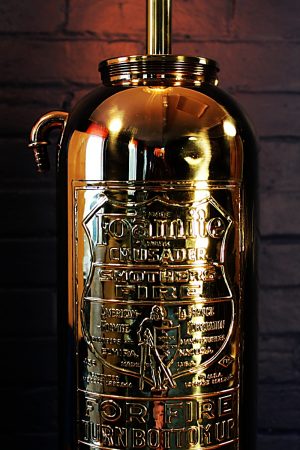 Upcycled recycled brass fire extinguisher table lamp light 22