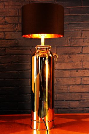 Upcycled recycled brass fire extinguisher table lamp light 28