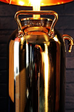 Upcycled recycled brass fire extinguisher table lamp light 29