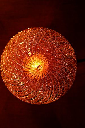 Glass globe swirl upcycled recycled vintage table lamp 1