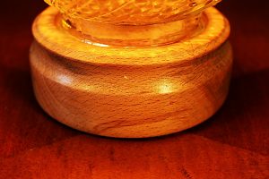 Glass globe swirl upcycled recycled vintage table lamp 2