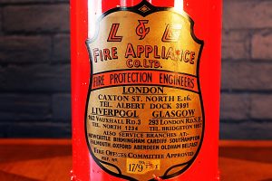 Upcycled recycled red brass fire extinguisher table lamp light 5