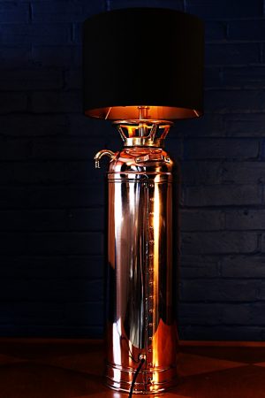 Upcycled recycled brass copper fire extinguisher table lamp light 55