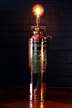 Upcycled recycled brass copper fire extinguisher table lamp light 57