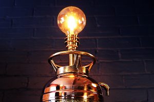 Upcycled recycled brass copper fire extinguisher table lamp light 59