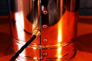 Upcycled recycled brass copper fire extinguisher table lamp light 62