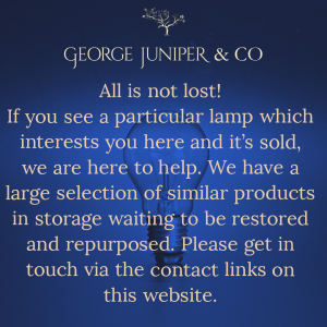 George Juniper & Co repurposed recycled upcycled lamp lighting