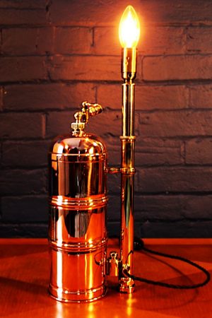Upcycled recycled bespoke copper brass sprayer lamp light 20