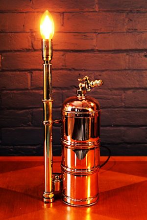 Upcycled recycled bespoke copper brass sprayer lamp light 21