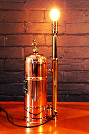 Upcycled recycled bespoke copper brass sprayer lamp light 28