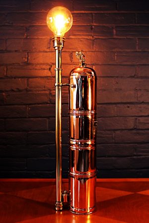 Upcycled recycled bespoke copper brass sprayer lamp light 36