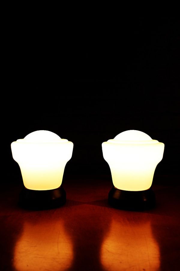 Art Deco opaline vintage glass lamps lights 8