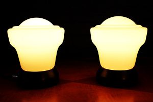 Art Deco opaline vintage glass lamps lights 4