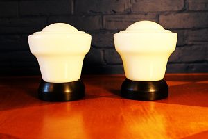 Art Deco opaline vintage glass lamps lights 2