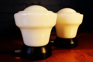 Art Deco opaline vintage glass lamps lights 1