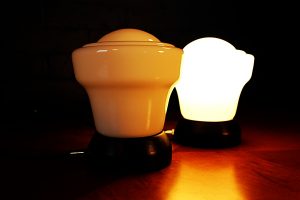 Art Deco opaline vintage glass lamps lights