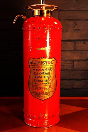 Fire extinguisher lamp red Bristol vintage light 2