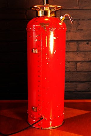 Fire extinguisher lamp red Bristol vintage light 3
