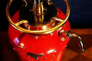 Fire extinguisher lamp red Bristol vintage light 4