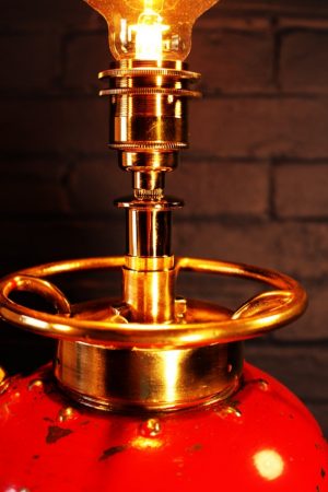Fire extinguisher lamp red Bristol vintage light 6