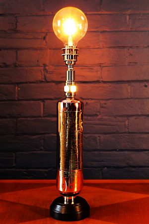 Fire extinguisher lamp copper brass L&G vintage light 10
