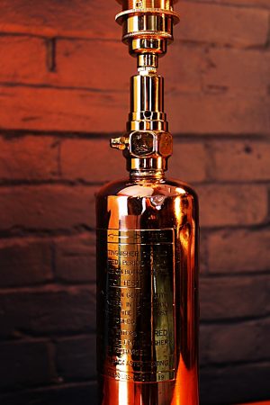 Fire extinguisher lamp copper brass L&G vintage light 8