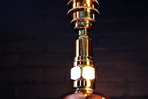 Fire extinguisher lamp copper brass L&G vintage light 3