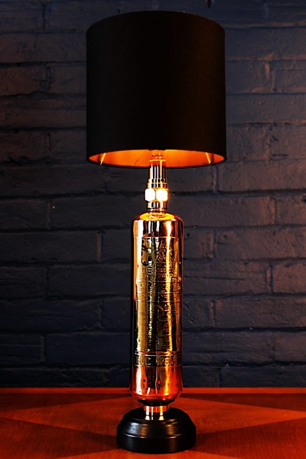 Fire extinguisher lamp copper brass L&G vintage light