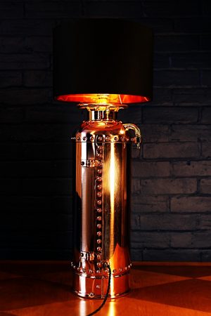 Vintage safex copper & brass fire extinguisher lamp 1