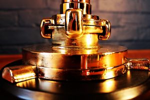 Brass and copper fire branch lamp 4