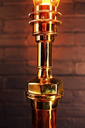 Brass and copper fire branch lamp 5