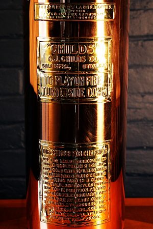 Childs copper & brass fire extinguisher lamp 2