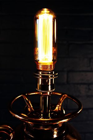 Childs copper & brass fire extinguisher lamp 6