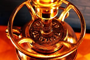 Childs copper & brass fire extinguisher lamp 7