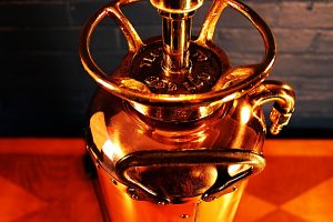 Childs copper & brass fire extinguisher lamp 10