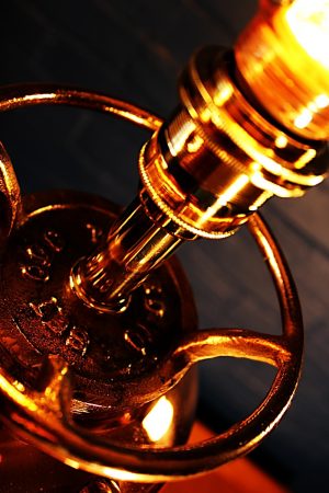 Childs copper & brass fire extinguisher lamp 12