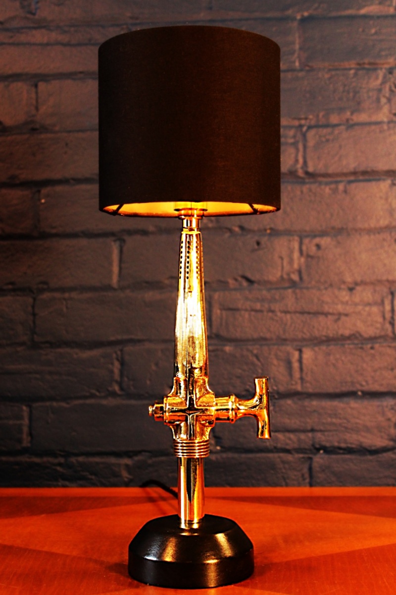 Bespoke lighting Beer barrel tap table lamp for sale