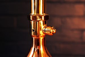 Copper burner table lamp for sale 7