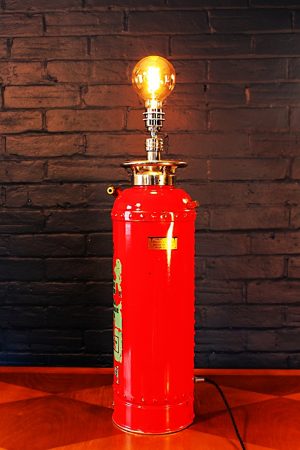 Fire extinguisher table lamp red Conquest for sale 4