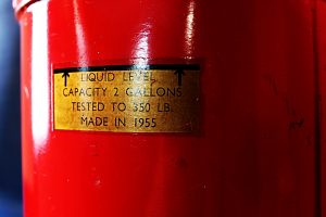 Fire extinguisher table lamp red Conquest for sale 8