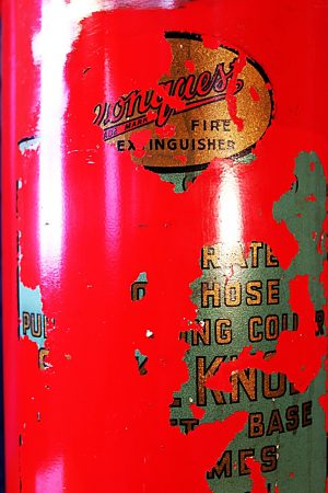 Fire extinguisher table lamp red Conquest for sale 14