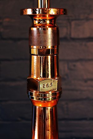 Brass copper fire branch table lamp for sale 1