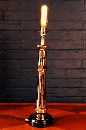 Brass copper fire branch table lamp for sale 4