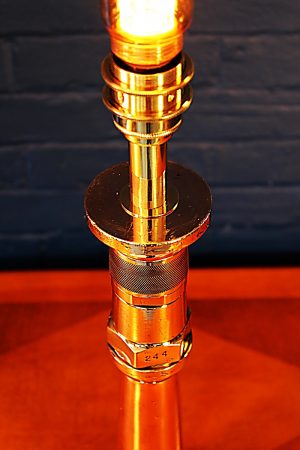Brass copper fire branch table lamp for sale 6