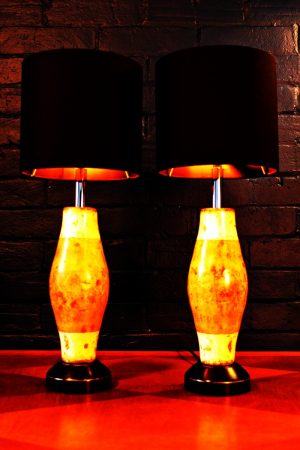 Vintage wooden skittle table lamp for sale 9